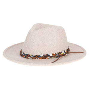 
            
                Load image into Gallery viewer, Women&amp;#39;s Faux Felt Fedora with Cotton Band - Oatmeal
            
        