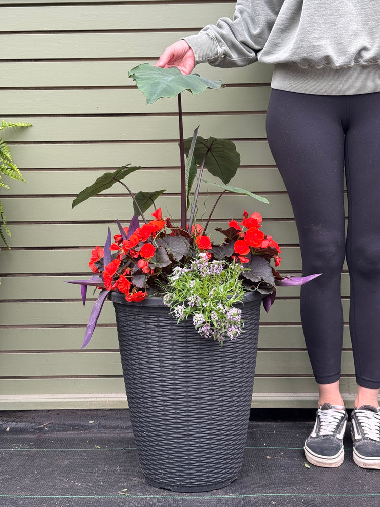 15” Wicker Round Patio Pot - Sun/Shade (Multiple Colours)