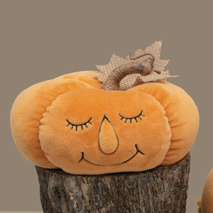 
            
                Load image into Gallery viewer, 7&amp;quot; x 4&amp;quot;  Plush Pumpkin Sleeping Face
            
        