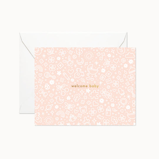 Welcome Baby Peach Card