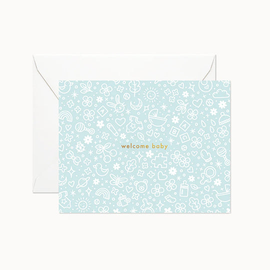 Welcome Baby Blue Card