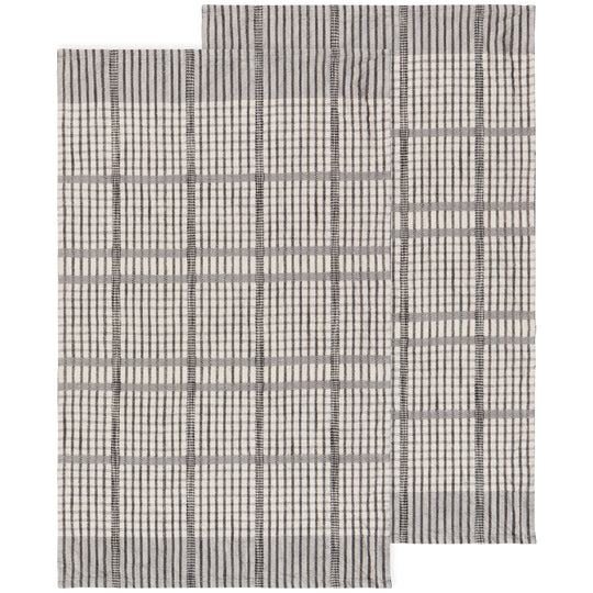 Pewter Finley Check Dishtowels (Set of 2)