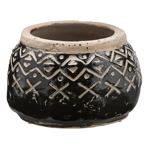 Valley Carved Planter (Black)