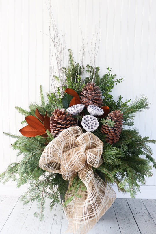 14" Round Winter Planter