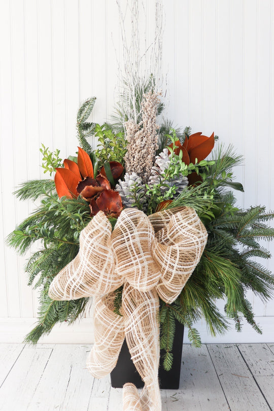 10" Square Premium Winter Planter