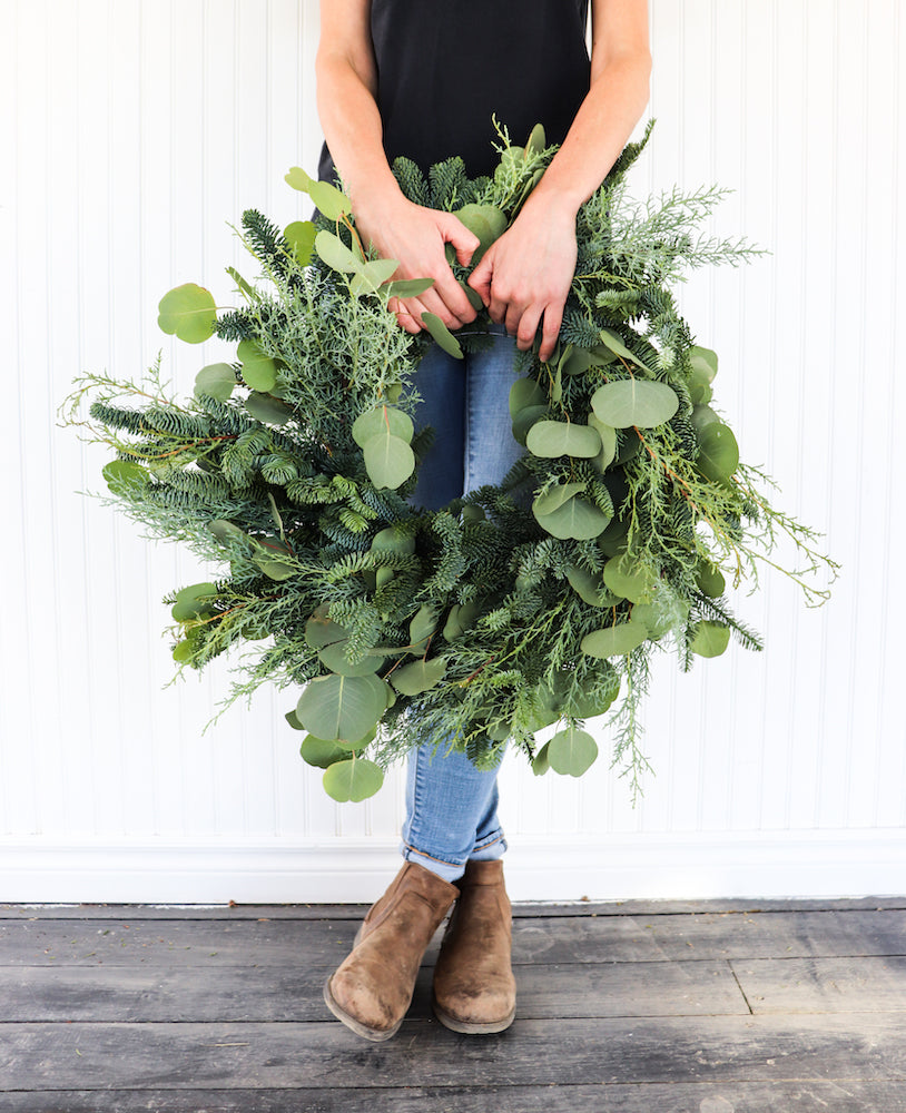 14" Mixed Eucalyptus Wreath - Hundred Acre Wood School