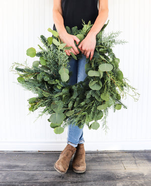 14" Mixed Eucalyptus Wreath - Lakeshore Discovery