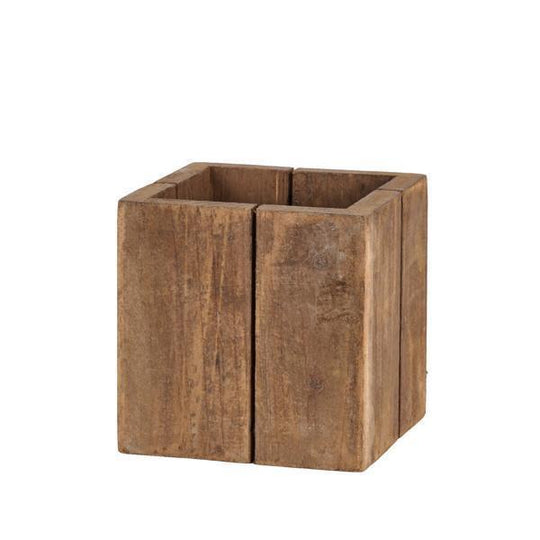 6.25" SQ Wood Cube Planter