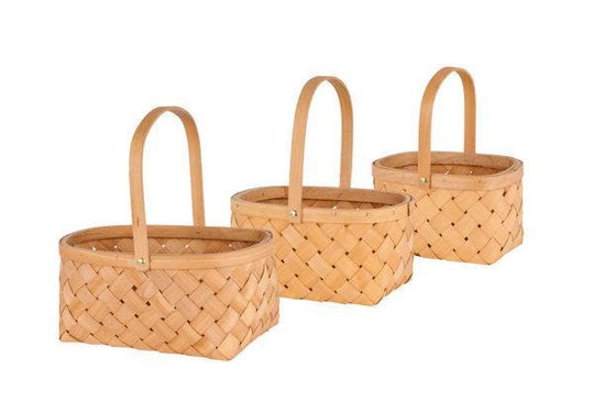 Honey Brown Woodchip Woven Baskets (Multiple Sizes)