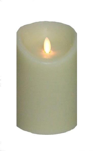 5"x 6" Wax Flickering Candle - Ivory
