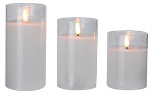 Clear LED Glass Tube Candle (Multiple Sizes)
