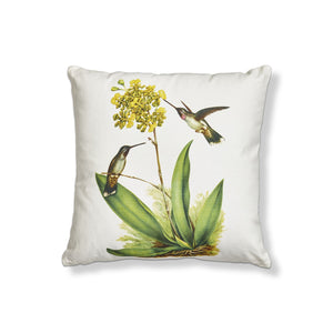 Hummingbird Yellow Flower Pillow