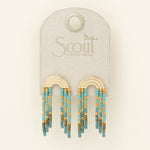 Chromacolor Miyuki Rainbow Fringe Earring - Turquoise/Mint/Gold