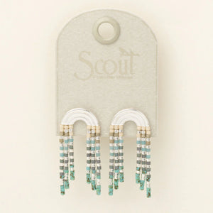 Chromacolor Miyuki Rainbow Fringe Earring - Turquoise Multi/Silver