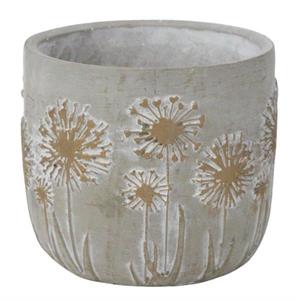 
            
                Load image into Gallery viewer, 5.3&amp;quot; Cement Pot w/Dandelions
            
        