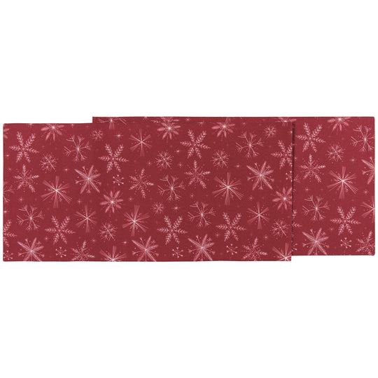 W13 x L72 Snowflakes Christmas Runner ( Red/White )