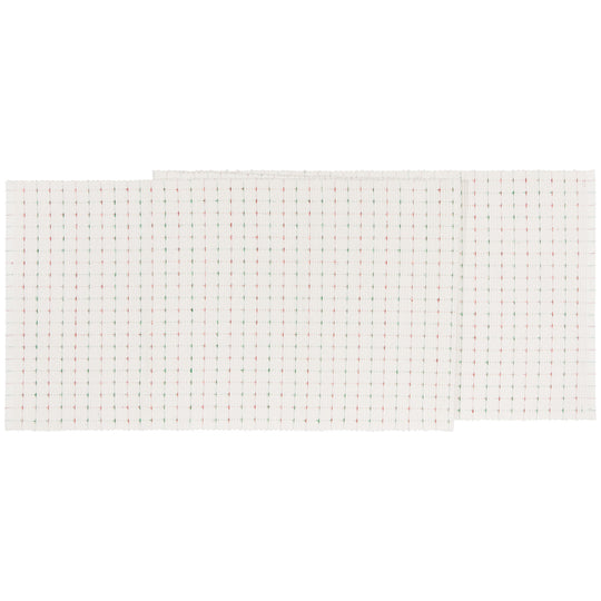 14 x 72 Natural Red Green Ribbed Christmas Runner