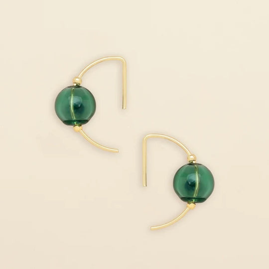 Refined Glass Hoop - Teal/Gold