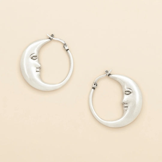 Refined Icon Earring - Moon Hoop/Silver