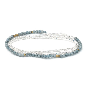 Delicate Stone Bracelet/Necklace - Blue Howlite/Silver