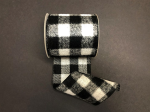 
            
                Load image into Gallery viewer, 4&amp;quot;x10yds Black White Brushed Buffalo Plaid
            
        