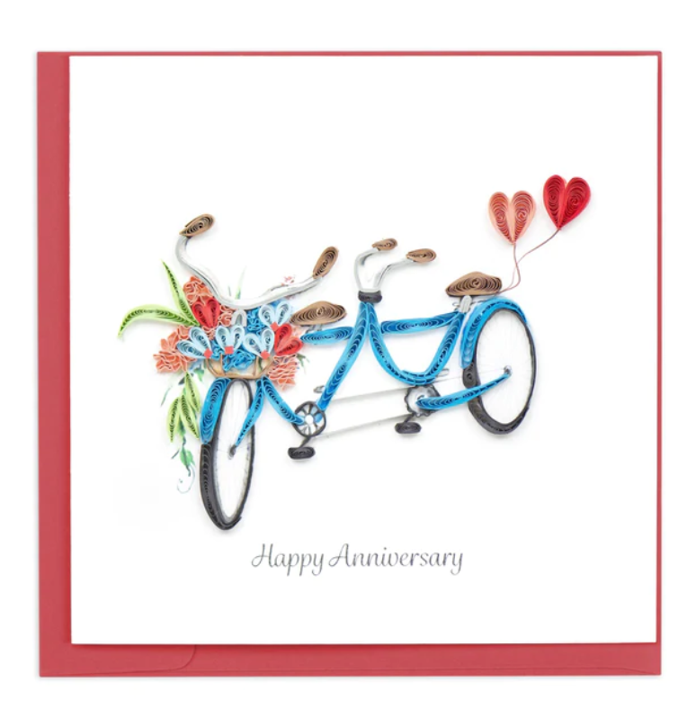 
            
                Load image into Gallery viewer, Happy Anniversary Tandem Bicycle Card
            
        