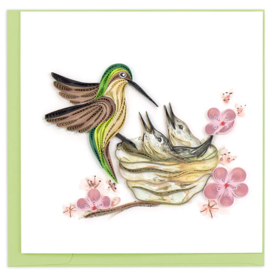 Quilling Card : Hummingbird & Babies