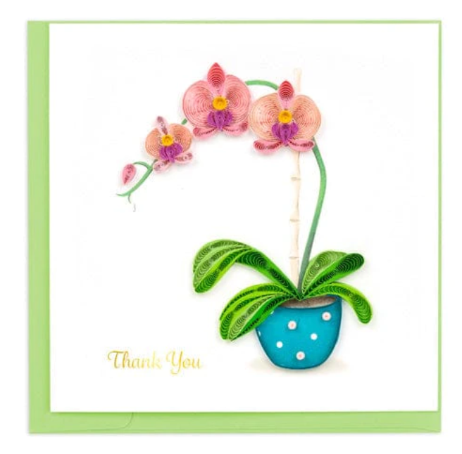 Quilling Card: Thank You Potted Orchid