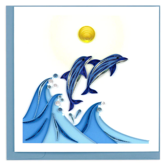 Quilling Card : Jumping Dolphins
