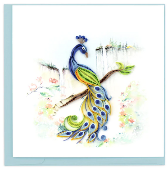 Quilling Card : Posing Peacock