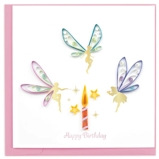 Quilling Card : Birthday Fairies