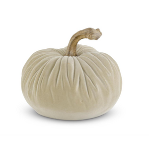 2.75" Resin Taupe Velvet Pumpkin