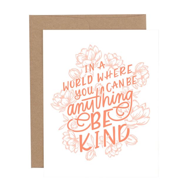 
            
                Load image into Gallery viewer, Be Kind Quote Floral Greeting Card
            
        