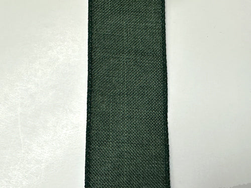 1.5" x 10Y Hunter Green Poly Linen Ribbon