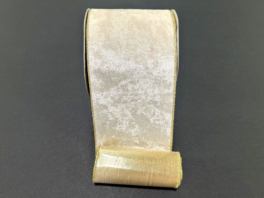 4"x 10Y Ivory Crushed Velvet