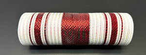 10"x10yds Red-Irid Metallic Multi Stripe Mesh