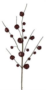 18" Jingle Bell Spray - Antique Burgundy