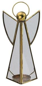 10.25"H X 5"L Glass/Brass Angel