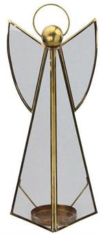 17.25"H X 9.5"L  Glass/Brass Angel