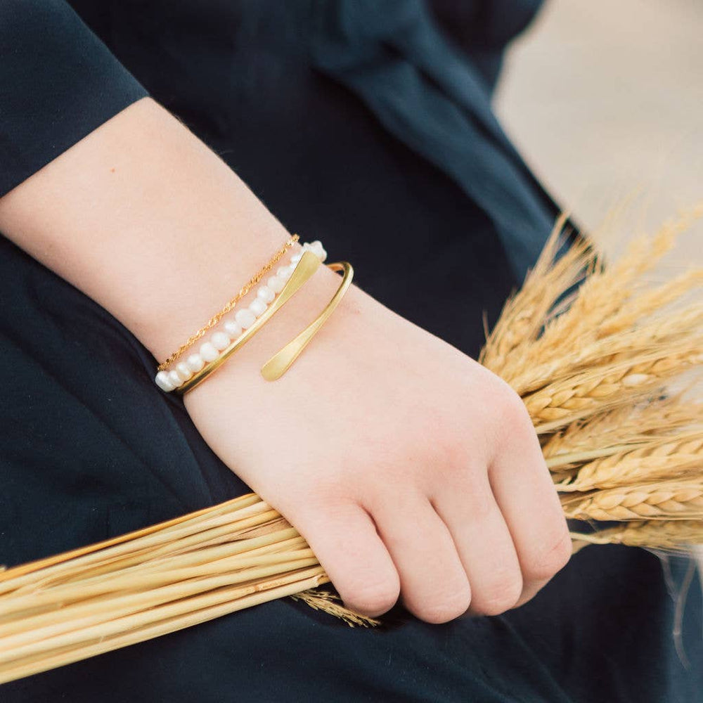 Smoky River Hammered Brass Bracelet