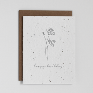Plantable Greeting Card - June Birth Flower (Rose)