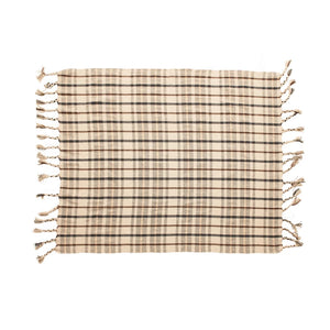 
            
                Load image into Gallery viewer, 60&amp;quot;L  X 50&amp;quot;W Plaid Throw with Tassels
            
        