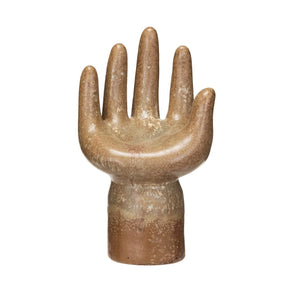 Stoneware Hand  (Brown)  4-3/4"L x 4-1/4"W x 8-1/2"H