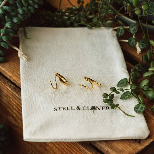 Gage Modern Twist Earrings: Gold