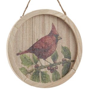 9" Glittered Cardinal Decor