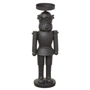 18" Nutcracker Candleholder ( Black )