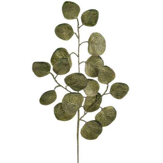 21" Eucalyptus Leaf Spray ( Green/Gold )  - Florals and Foliage
