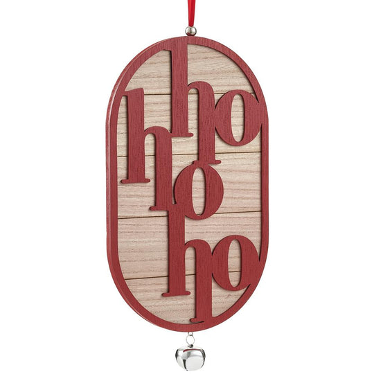 14" Ho Ho Ho Wall Decor  Red