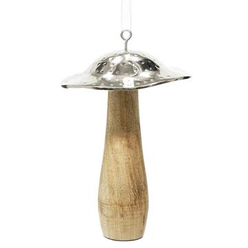 
            
                Load image into Gallery viewer, 8&amp;quot; Mushroom Ornament Silver Brown
            
        
