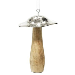 
            
                Load image into Gallery viewer, 8&amp;quot; Mushroom Ornament Silver Brown
            
        